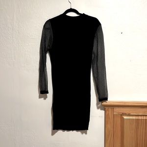 Black dress with sheer sleeves